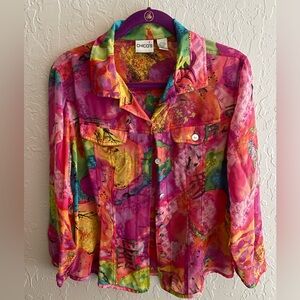 CHICO’S pure silk vintage top